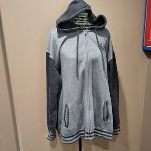 Gray and Black "The Green" Hooded Varsity Jacket Oversized Sz 2X *3/$30 Sale*